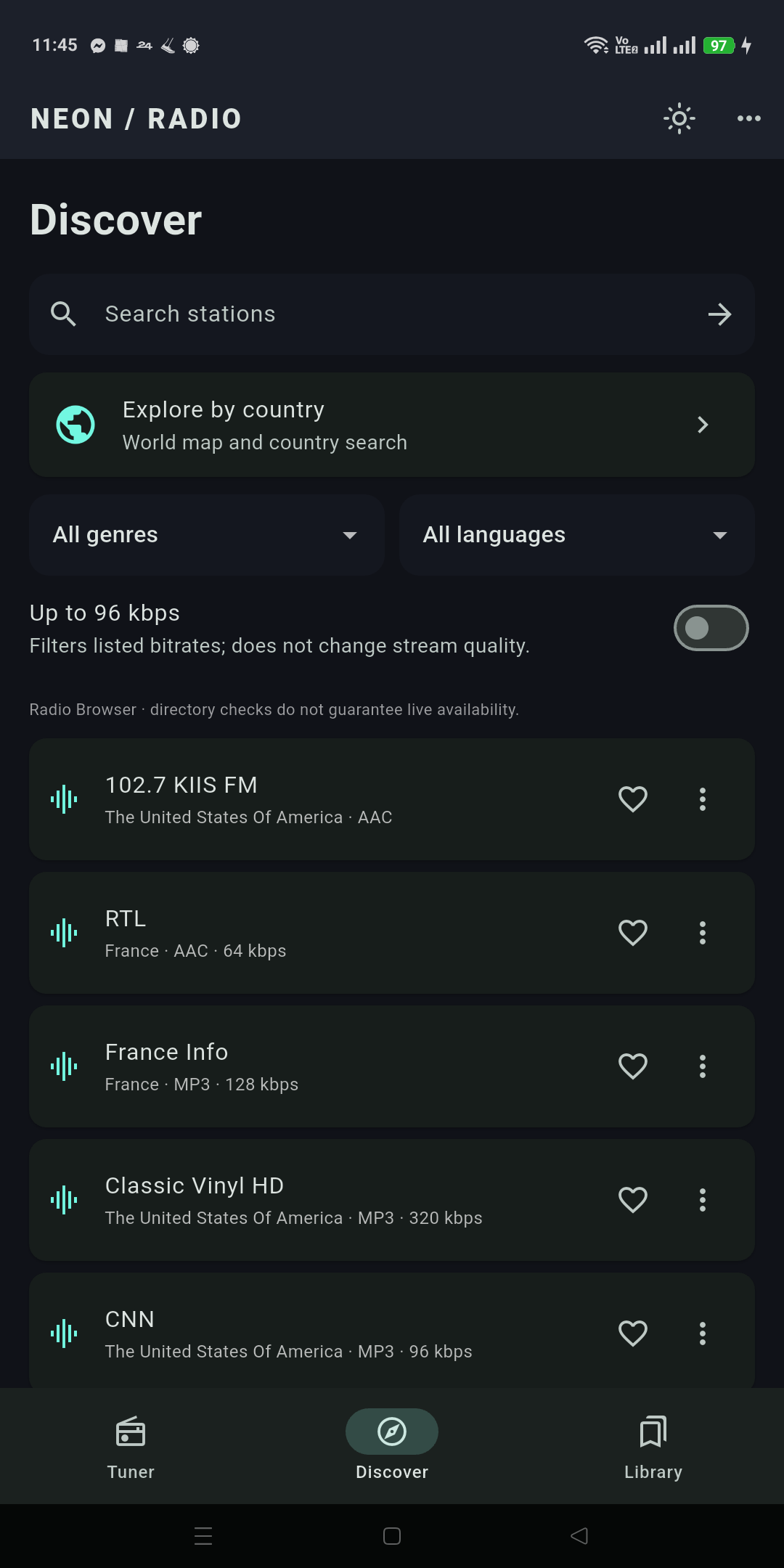 Station discovery and filters
